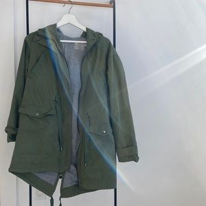 ASOS Khaki Parka With Tie Waist